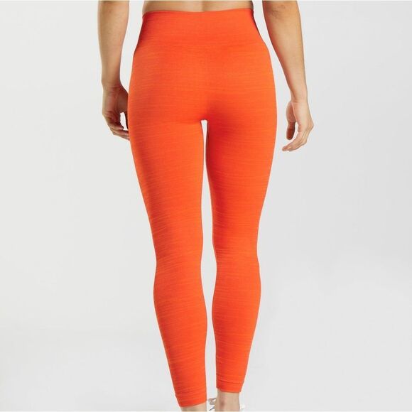 Gymshark Adapt Marl Seamless Leggings Size XS Pepper Red/Zesty Orange NWT‎ - Picture 2 of 7